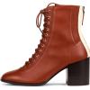 imageFSJ Women Square Toe Lace Up Ankle Bootie Block Chunky Heel Back Zipper Boots Fashion Chelsea Party Dress Short Booties Size 415 USRufous