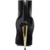 imageFSJ Women Trendy Rhinestone Cap Pointed Toe Ankle Boots Matal Cone High Heel Back Zipper Casual Daily Fashion Walking Shoes Size 415 USBlack