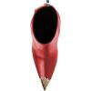 imageFSJ Women Trendy Rhinestone Cap Pointed Toe Ankle Boots Matal Cone High Heel Back Zipper Casual Daily Fashion Walking Shoes Size 415 USRed