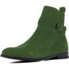 imageFSJ Women Chic Suede Round Toe Block Low Heel Ankle Boots Elastic Buckle Pull On Classic Casual Ladies Shoes Size 415 USGreen