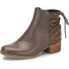 imageFSJ Women Classic Round Toe Lace Up Ankle Bootie Block Chunky Heel Side Zipper Cowboy Fashion Chelsea Boots Party Dress Short Booties Size 415 USTaupe