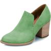 imageFSJ Women Retro Chunky High Heels Ankle Boots Slip On Round Closed Toe Slide Short Booties Faux Suede V Cut Pumps Loafers Ladies Fall Winter Comfortable Office Shoes Size 415 USGreen