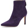 imageFSJ Women Retro Pointed Toe Ankle Boots Stiletto High Heel Back Zipper Booties Casual Street Walking Ladies Shoes Size 415 USPurple