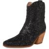 imageFSJ Women Rhinestone Cowboy Boots Sparkly Ankle Boots Cowgirl Western Wide Calf Pointed Toe Fashion Chunky Stacked Heel Ladies Shoes Size 416 USBlack