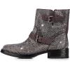 imageFSJ Women Rhinestone Low Block Heel Round Toe Ankle Boots with Full Bling Sparkling Crystal Booties Buckle Straps Wedding Party Date Dress Shoes Size 416 USGrey