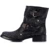 imageFSJ Women Rhinestone Low Block Heel Round Toe Ankle Boots with Full Bling Sparkling Crystal Booties Buckle Straps Wedding Party Date Dress Shoes Size 416 USBlack