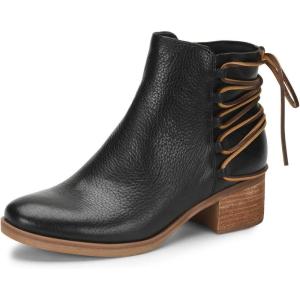 imageFSJ Women Classic Round Toe Lace Up Ankle Bootie Block Chunky Heel Side Zipper Cowboy Fashion Chelsea Boots Party Dress Short Booties Size 415 USBlack