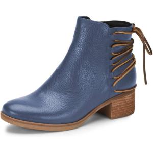 imageFSJ Women Classic Round Toe Lace Up Ankle Bootie Block Chunky Heel Side Zipper Cowboy Fashion Chelsea Boots Party Dress Short Booties Size 415 USBlue