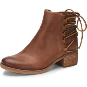 imageFSJ Women Classic Round Toe Lace Up Ankle Bootie Block Chunky Heel Side Zipper Cowboy Fashion Chelsea Boots Party Dress Short Booties Size 415 USBrown