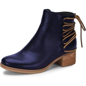 imageFSJ Women Classic Round Toe Lace Up Ankle Bootie Block Chunky Heel Side Zipper Cowboy Fashion Chelsea Boots Party Dress Short Booties Size 415 USDark Blue