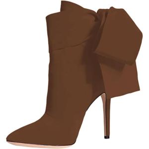 imageFSJ Women Pointed Toe Stiletto Heel Ankle Boots Side Zipper Tie Bowknot Booties Western Fashion Nightclub Shoes Size 416 USSienna