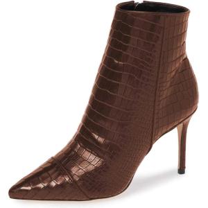imageFSJ Women Sexy Lizardskin Ankle Boots Pointy Toe Slender High Heels Winter Party Shoes Size 415 USBrown