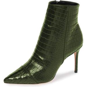 imageFSJ Women Sexy Lizardskin Ankle Boots Pointy Toe Slender High Heels Winter Party Shoes Size 415 USGreen