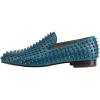 imageFSJ Mens ampamp Womens Trendy Spiked Rivets Studded Loafers Shoes Round Toe Low Heel Comfort Slip On Unisex Dress Smoking Slipper Size 714 USCadet Blue