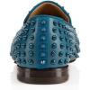 imageFSJ Mens ampamp Womens Trendy Spiked Rivets Studded Loafers Shoes Round Toe Low Heel Comfort Slip On Unisex Dress Smoking Slipper Size 714 USCadet Blue