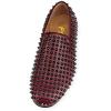 imageFSJ Mens ampamp Womens Trendy Spiked Rivets Studded Loafers Shoes Round Toe Low Heel Comfort Slip On Unisex Dress Smoking Slipper Size 714 USDark Red