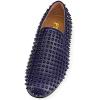 imageFSJ Mens ampamp Womens Trendy Spiked Rivets Studded Loafers Shoes Round Toe Low Heel Comfort Slip On Unisex Dress Smoking Slipper Size 714 USNavy