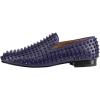 imageFSJ Mens ampamp Womens Trendy Spiked Rivets Studded Loafers Shoes Round Toe Low Heel Comfort Slip On Unisex Dress Smoking Slipper Size 714 USNavy