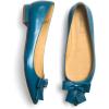 imageFSJ Pointed Toe Flat Loafers for Women Block Low Heel Bowknot Pumps Comfortable Slipon Outfit Office ShoesBlue