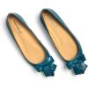 imageFSJ Pointed Toe Flat Loafers for Women Block Low Heel Bowknot Pumps Comfortable Slipon Outfit Office ShoesBlue