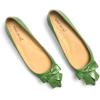 imageFSJ Pointed Toe Flat Loafers for Women Block Low Heel Bowknot Pumps Comfortable Slipon Outfit Office ShoesGreen