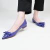 imageFSJ Pointed Toe Flat Loafers for Women Block Low Heel Bowknot Pumps Comfortable Slipon Outfit Office ShoesPurple