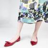 imageFSJ Pointed Toe Flat Loafers for Women Block Low Heel Bowknot Pumps Comfortable Slipon Outfit Office ShoesWine Red