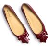 imageFSJ Pointed Toe Flat Loafers for Women Block Low Heel Bowknot Pumps Comfortable Slipon Outfit Office ShoesWine Red