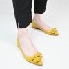 imageFSJ Pointed Toe Flat Loafers for Women Block Low Heel Bowknot Pumps Comfortable Slipon Outfit Office ShoesYellow