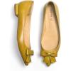 imageFSJ Pointed Toe Flat Loafers for Women Block Low Heel Bowknot Pumps Comfortable Slipon Outfit Office ShoesYellow