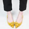 imageFSJ Pointed Toe Flat Loafers for Women Block Low Heel Bowknot Pumps Comfortable Slipon Outfit Office ShoesYellow
