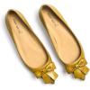 imageFSJ Pointed Toe Flat Loafers for Women Block Low Heel Bowknot Pumps Comfortable Slipon Outfit Office ShoesYellow