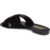imageFSJ Women Casual Open Toe Sandals Low Heels Suede Mules Cross Strap Flats Shoes Size 415 USBlack