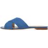 imageFSJ Women Casual Open Toe Sandals Low Heels Suede Mules Cross Strap Flats Shoes Size 415 USBlue