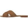 imageFSJ Women Casual Open Toe Sandals Low Heels Suede Mules Cross Strap Flats Shoes Size 415 USBrown