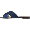 imageFSJ Women Casual Open Toe Sandals Low Heels Suede Mules Cross Strap Flats Shoes Size 415 USNavy