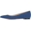 imageFSJ Women Casual Slip On Ballet Shoes Faux Suede Flats Low Heels Pointed Toe Dress Shoes Size 415 USBlue