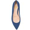 imageFSJ Women Casual Slip On Ballet Shoes Faux Suede Flats Low Heels Pointed Toe Dress Shoes Size 415 USBlue