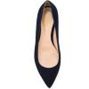 imageFSJ Women Casual Slip On Ballet Shoes Faux Suede Flats Low Heels Pointed Toe Dress Shoes Size 415 USNavy