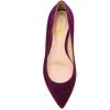 imageFSJ Women Casual Slip On Ballet Shoes Faux Suede Flats Low Heels Pointed Toe Dress Shoes Size 415 USWine