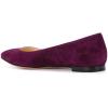 imageFSJ Women Casual Slip On Ballet Shoes Faux Suede Flats Low Heels Pointed Toe Dress Shoes Size 415 USWine