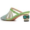 imageFSJ Women Comfort Closed Toe Slip On Mules Crystal Low Block Heel Slide Sandals Bridal Evening Party Dress Shoes Size 415 USBlue