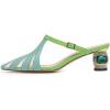 imageFSJ Women Comfort Closed Toe Slip On Mules Crystal Low Block Heel Slide Sandals Bridal Evening Party Dress Shoes Size 415 USBlue