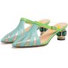 imageFSJ Women Comfort Closed Toe Slip On Mules Crystal Low Block Heel Slide Sandals Bridal Evening Party Dress Shoes Size 415 USBlue