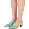 imageFSJ Women Comfort Closed Toe Slip On Mules Crystal Low Block Heel Slide Sandals Bridal Evening Party Dress Shoes Size 415 USBlue