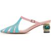 imageFSJ Women Comfort Closed Toe Slip On Mules Crystal Low Block Heel Slide Sandals Bridal Evening Party Dress Shoes Size 415 USBluepink