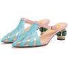 imageFSJ Women Comfort Closed Toe Slip On Mules Crystal Low Block Heel Slide Sandals Bridal Evening Party Dress Shoes Size 415 USBluepink