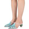 imageFSJ Women Comfort Closed Toe Slip On Mules Crystal Low Block Heel Slide Sandals Bridal Evening Party Dress Shoes Size 415 USBluepink