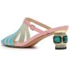 imageFSJ Women Comfort Closed Toe Slip On Mules Crystal Low Block Heel Slide Sandals Bridal Evening Party Dress Shoes Size 415 USBluepink