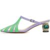 imageFSJ Women Comfort Closed Toe Slip On Mules Crystal Low Block Heel Slide Sandals Bridal Evening Party Dress Shoes Size 415 USGreen